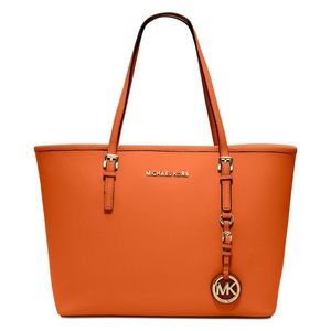 ORANGE MICHAEL KORS TOTE BAG